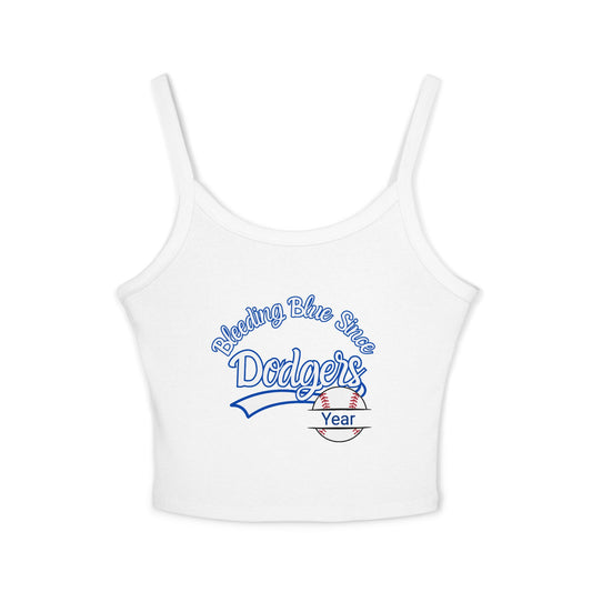 Bleeding Blue, Custom, Women's Spaghetti Strap Tank Top, Personalized Sleeveless Shirt