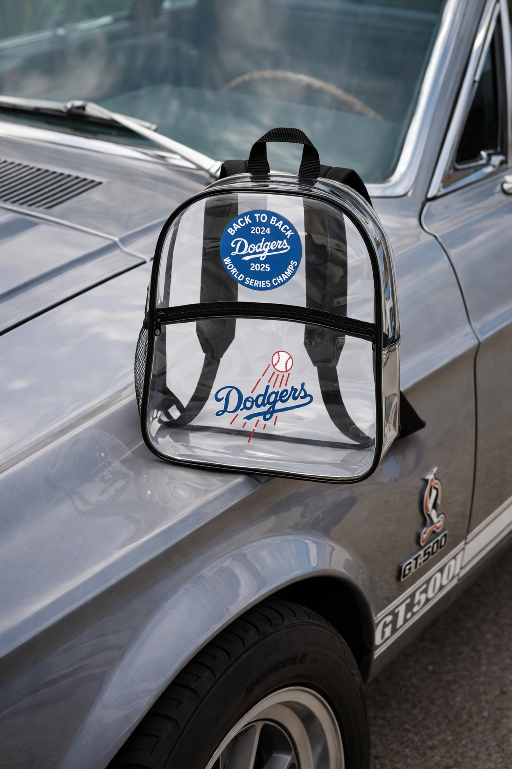 Dodgers Logo Clear Backpack | MLB Stadium Approved Transparent Bag