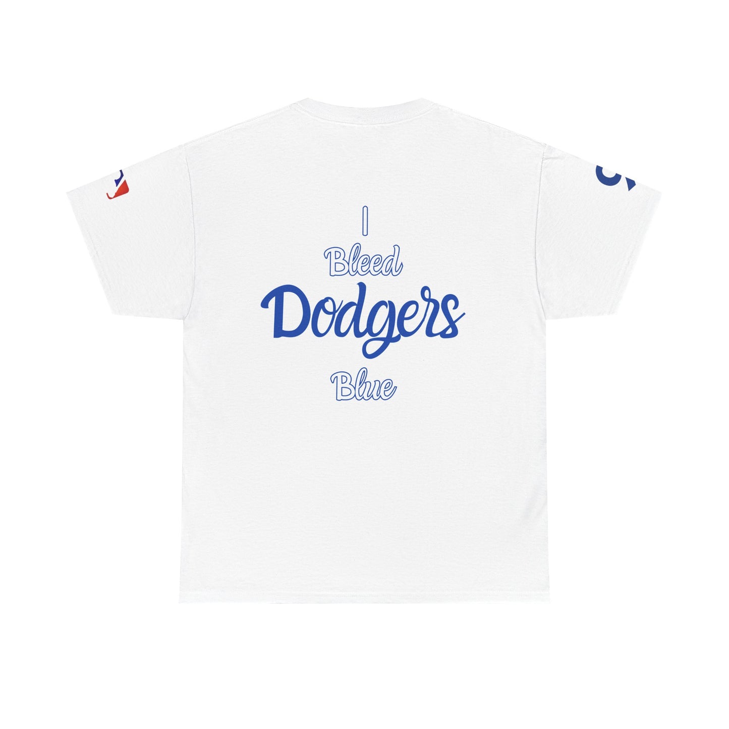 LA striped logo I Bleed Dodgers Blue 9 champs T-Shirt