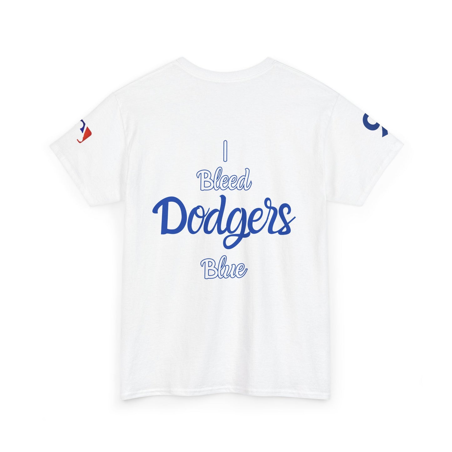 LA striped logo I Bleed Dodgers Blue 9 champs T-Shirt