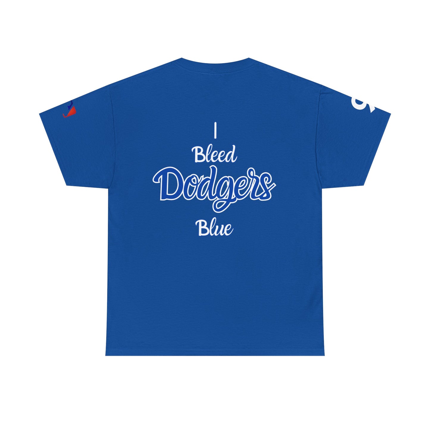 LA striped logo I Bleed Dodgers Blue 9 champs T-Shirt