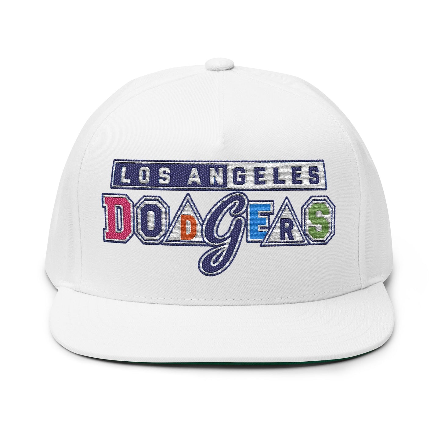 Los Angeles Dodgers Rainbow Embroidered Flat Bill Cap