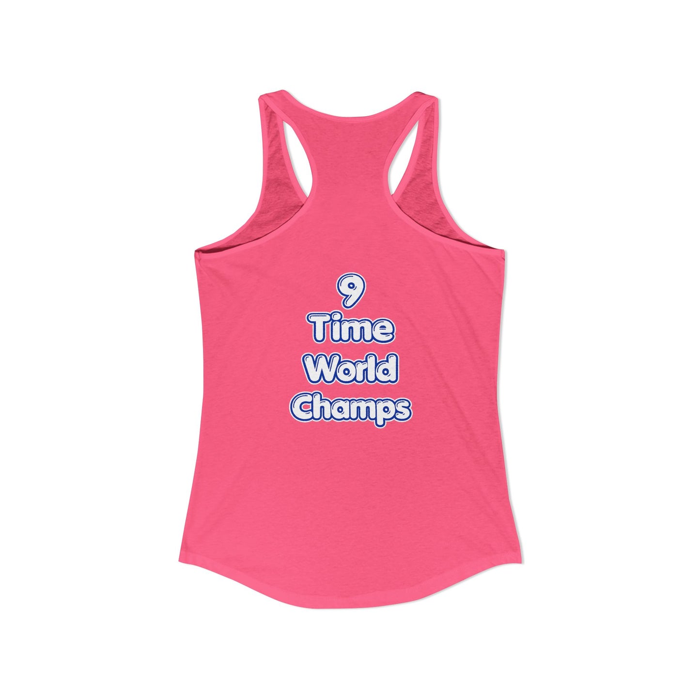 Los Angeles Dodgers Women's Ideal Racerback Tank 9 Time World Champs Back