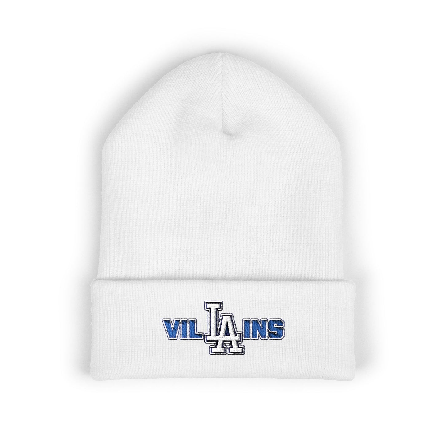 Villains Embroidered Cuffed Knit Beanie