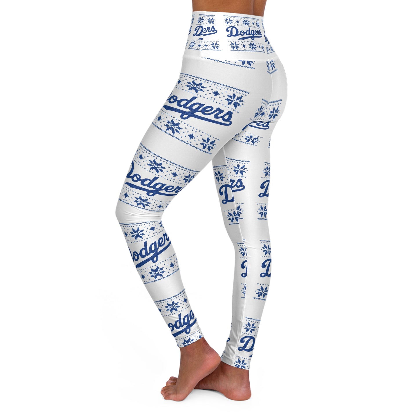 Dodgers Blue Logo Holiday Pattern High Waisted Logo Leggings