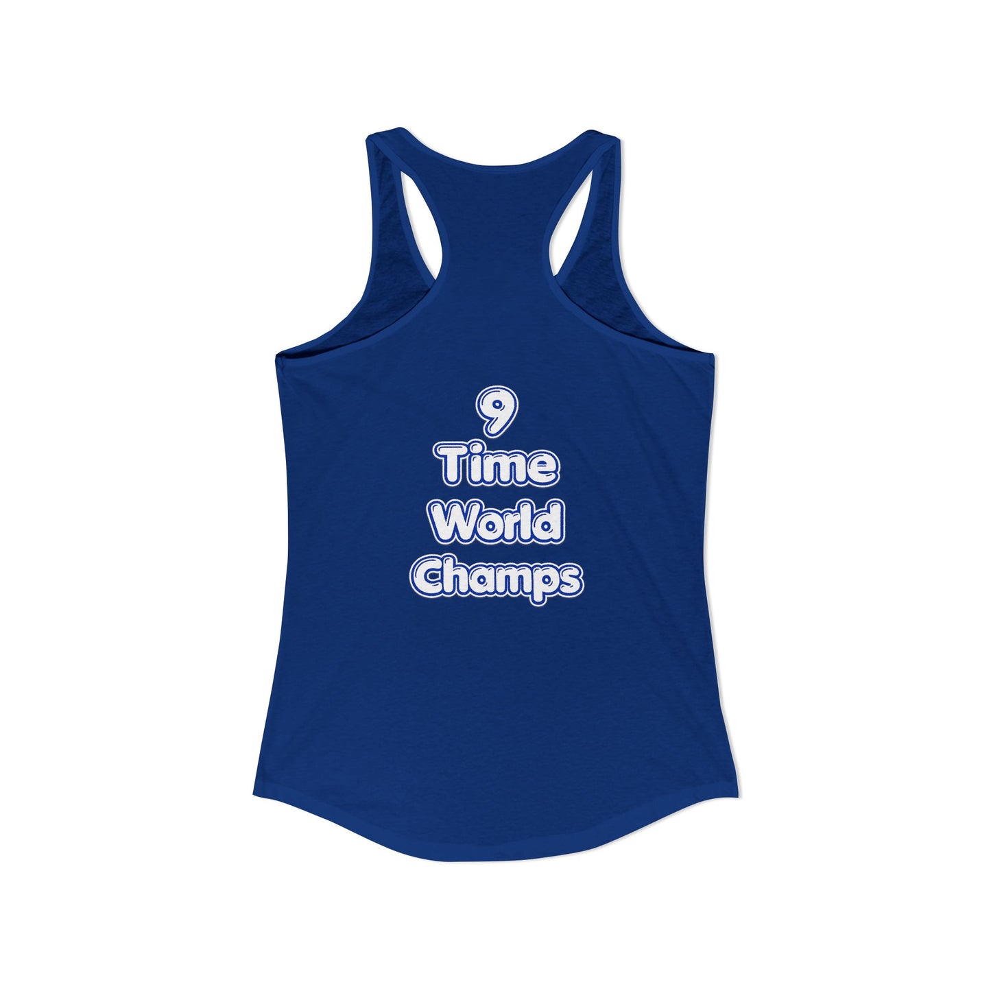 Los Angeles Dodgers Women's Ideal Racerback Tank 9 Time World Champs Back