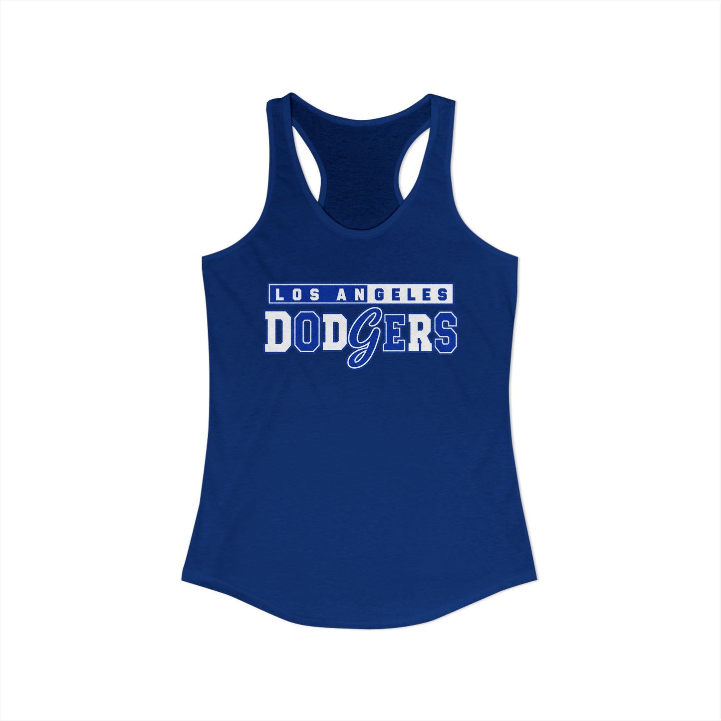 Los Angeles Dodgers Women's Ideal Racerback Tank 9 Time World Champs Back