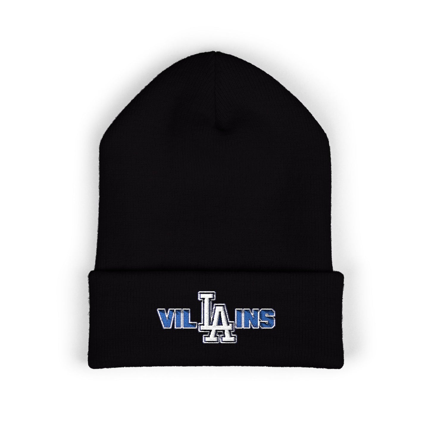 Villains Embroidered Cuffed Knit Beanie