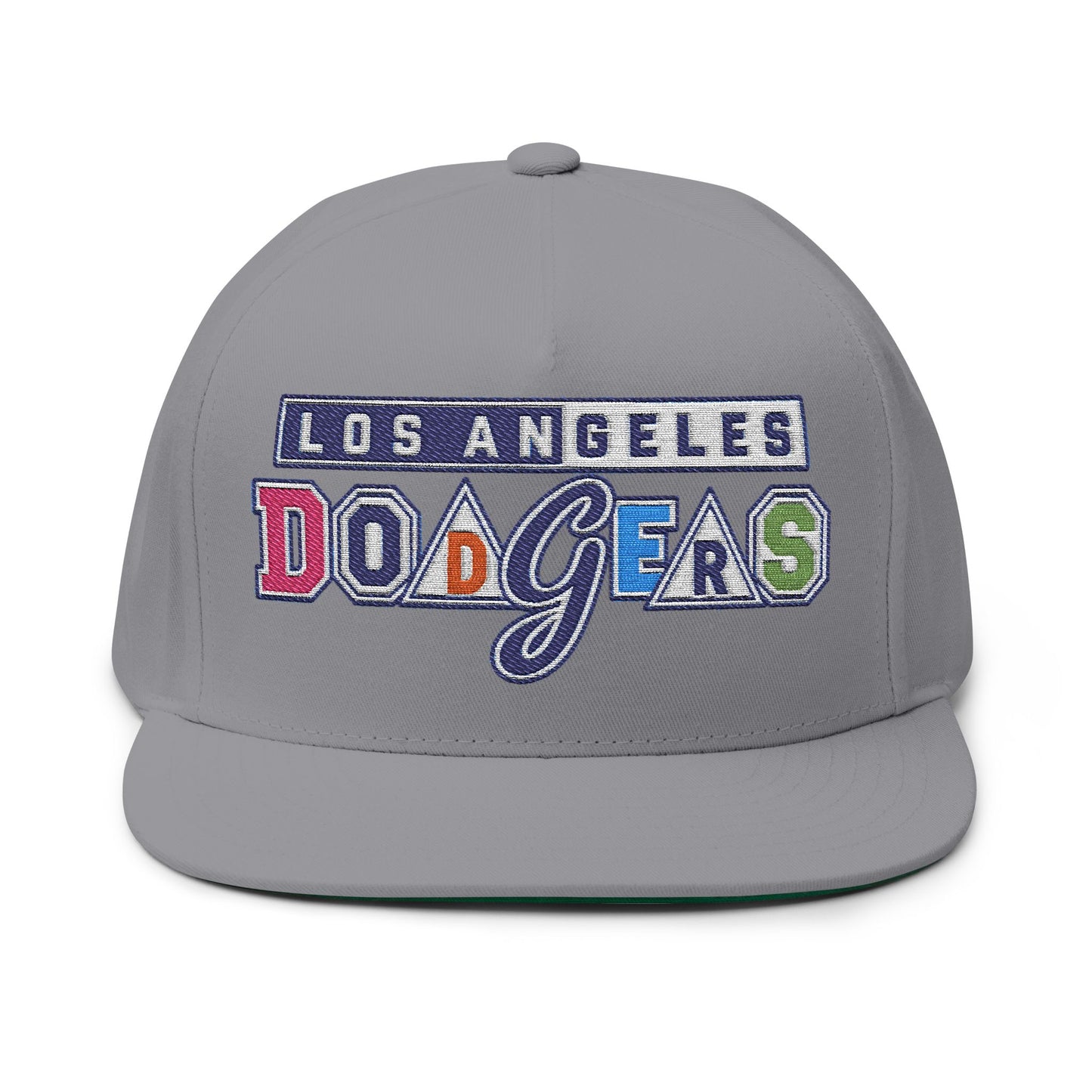 Los Angeles Dodgers Rainbow Embroidered Flat Bill Cap