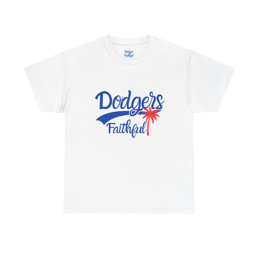 Dodgers Faithful Unisex Heavy Cotton Tee, Casual Sports T-Shirt, Gift for Fans, Everyday Wear, Perfect for Game Days, Dodgers Apparel