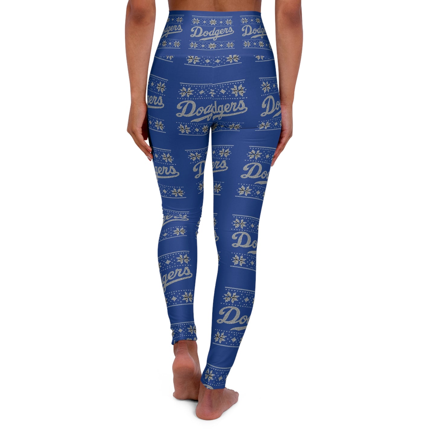 Dodgers White Holiday Pattern High Waisted Leggings