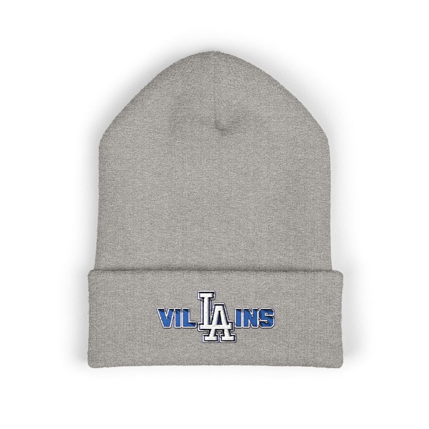 Villains Embroidered Cuffed Knit Beanie