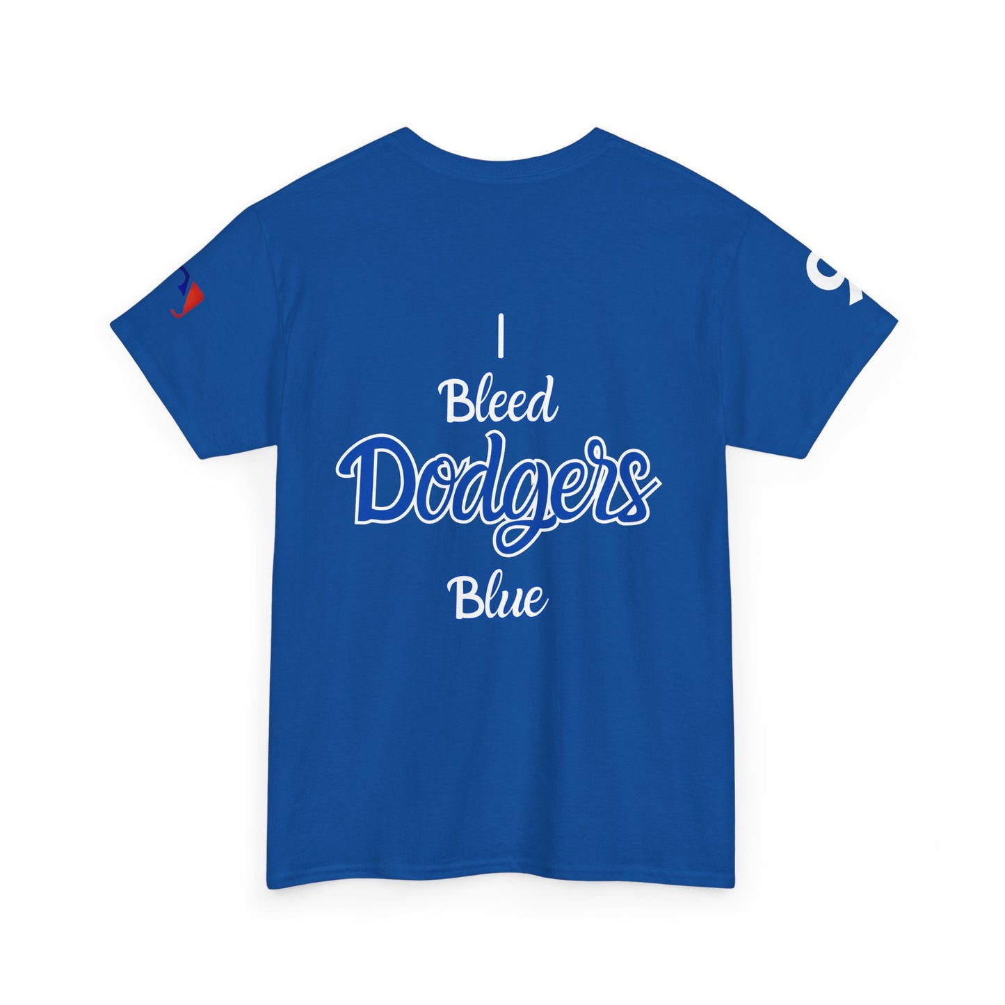 LA striped logo I Bleed Dodgers Blue 9 champs T-Shirt