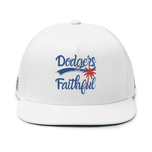 Dodgers 8 World Series Titles Red Palm Flat Bill Snapback MLB Logo Embroidered Baseball Cap