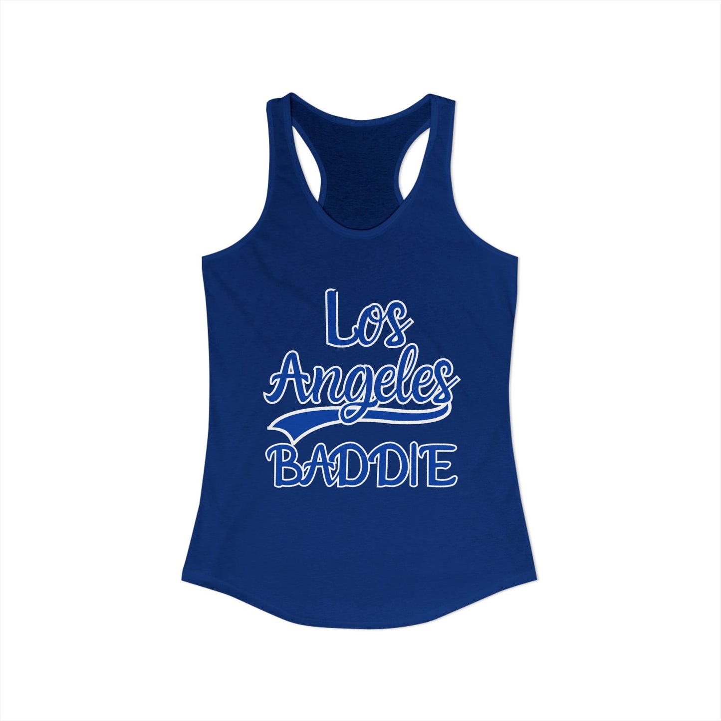 Los Angeles Baddie Racerback Tank Top, Casual Summer Wear, Trendy Workout Shirt, Gift for Fashion Lovers, California Vibes