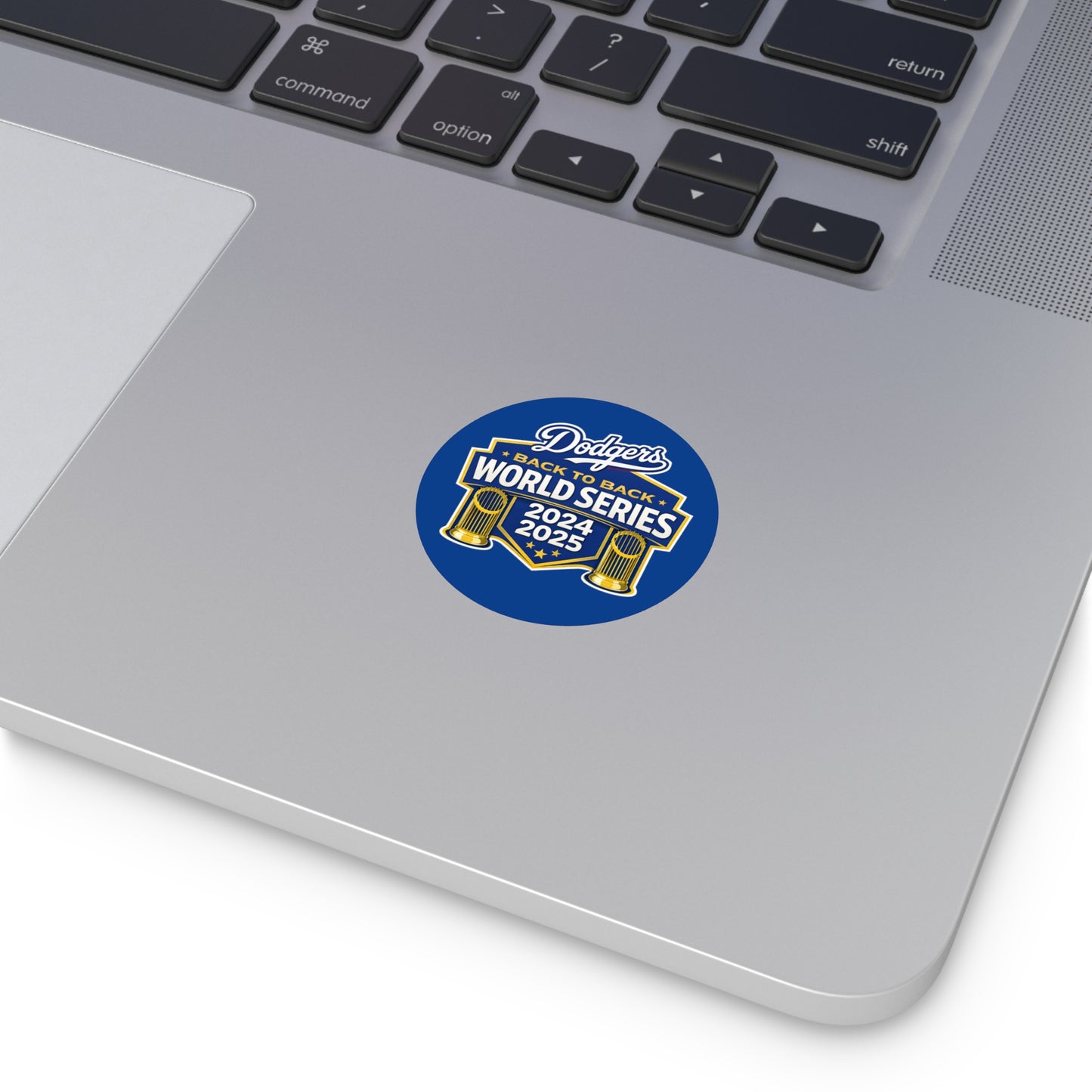 Dodgers Back to Back World Series 2024 2025 Round Vinyl Sticker