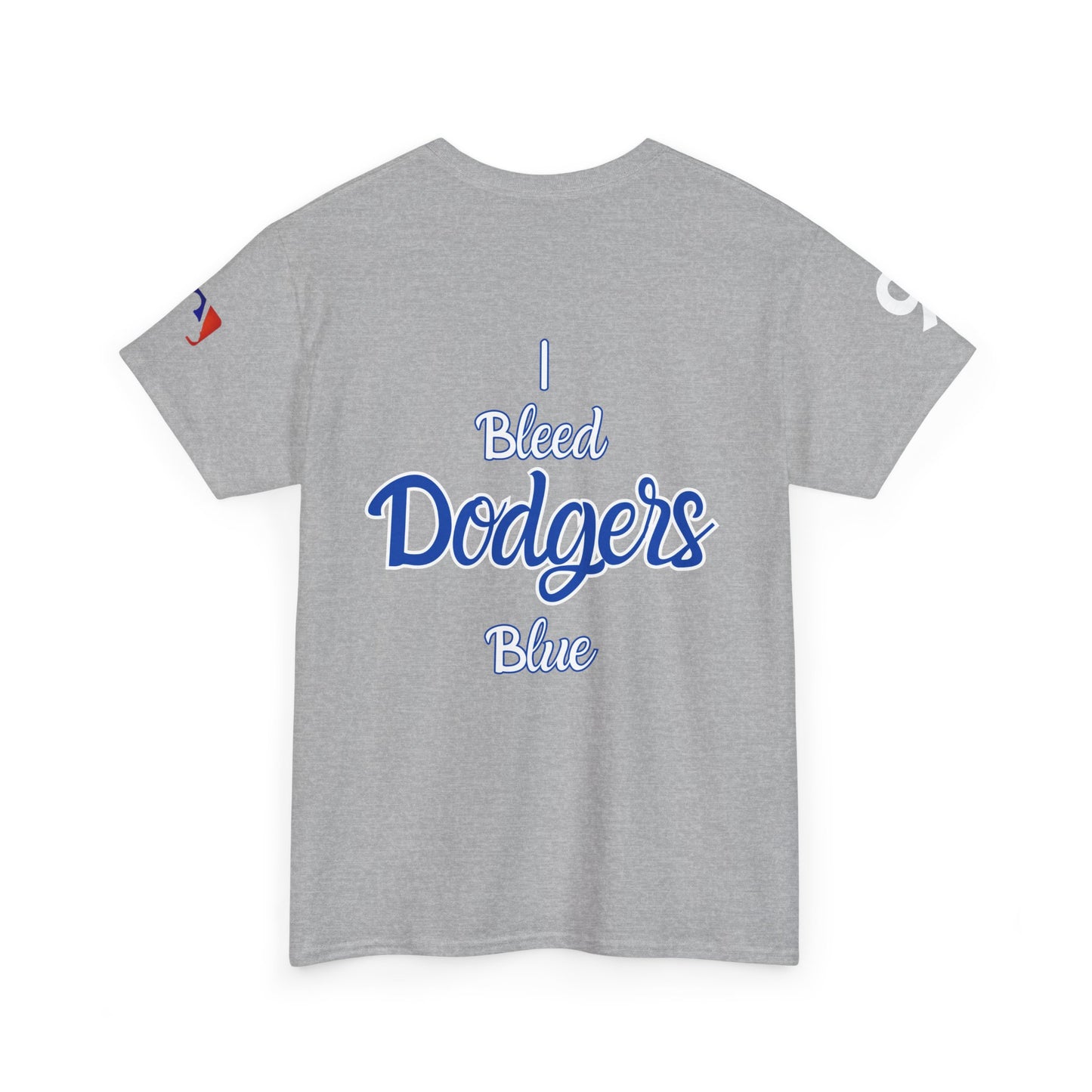 LA striped logo I Bleed Dodgers Blue 9 champs T-Shirt