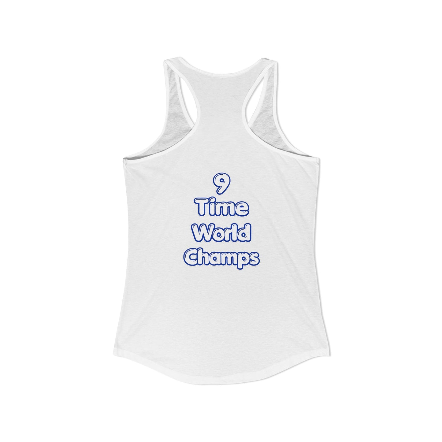 Los Angeles Dodgers Women's Ideal Racerback Tank 9 Time World Champs Back