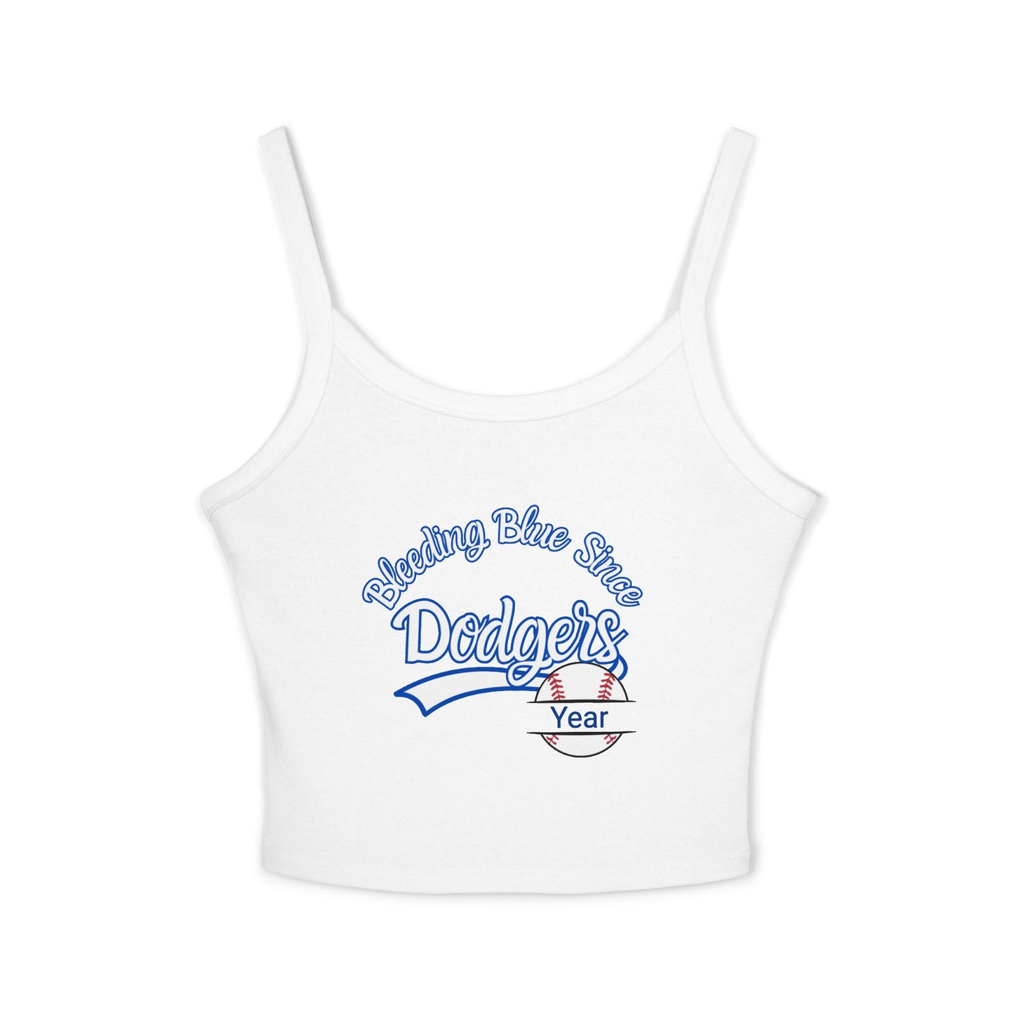 Bleeding Blue, Custom, Women's Spaghetti Strap Tank Top, Personalized Sleeveless Tank