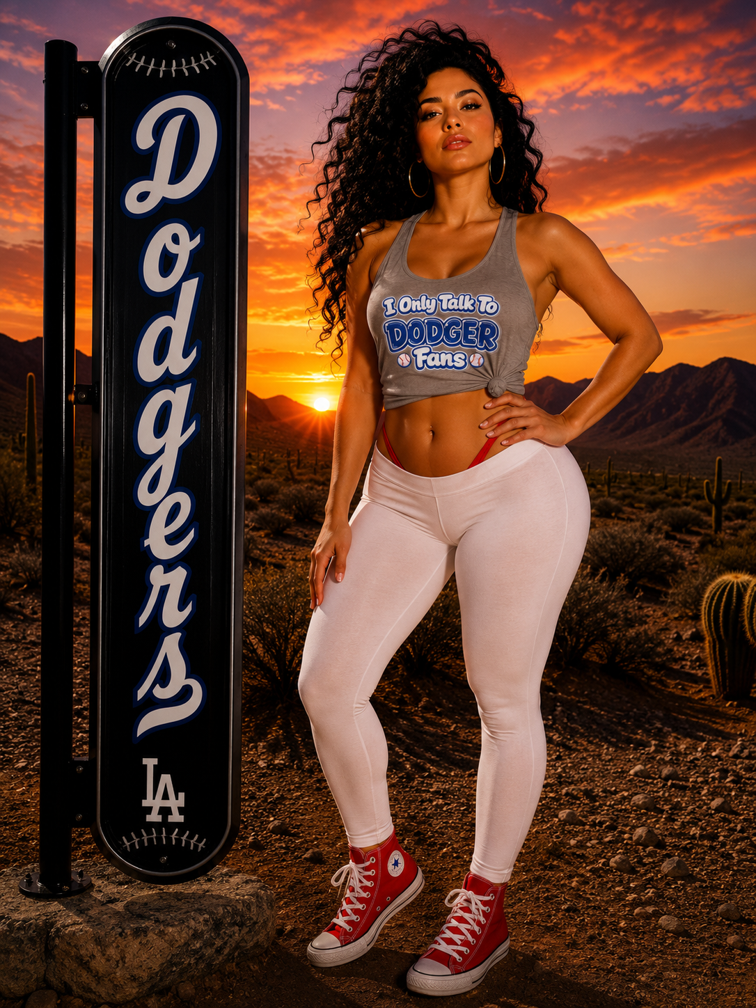 Only Dodger Fans Women's Ideal Racerback Tank