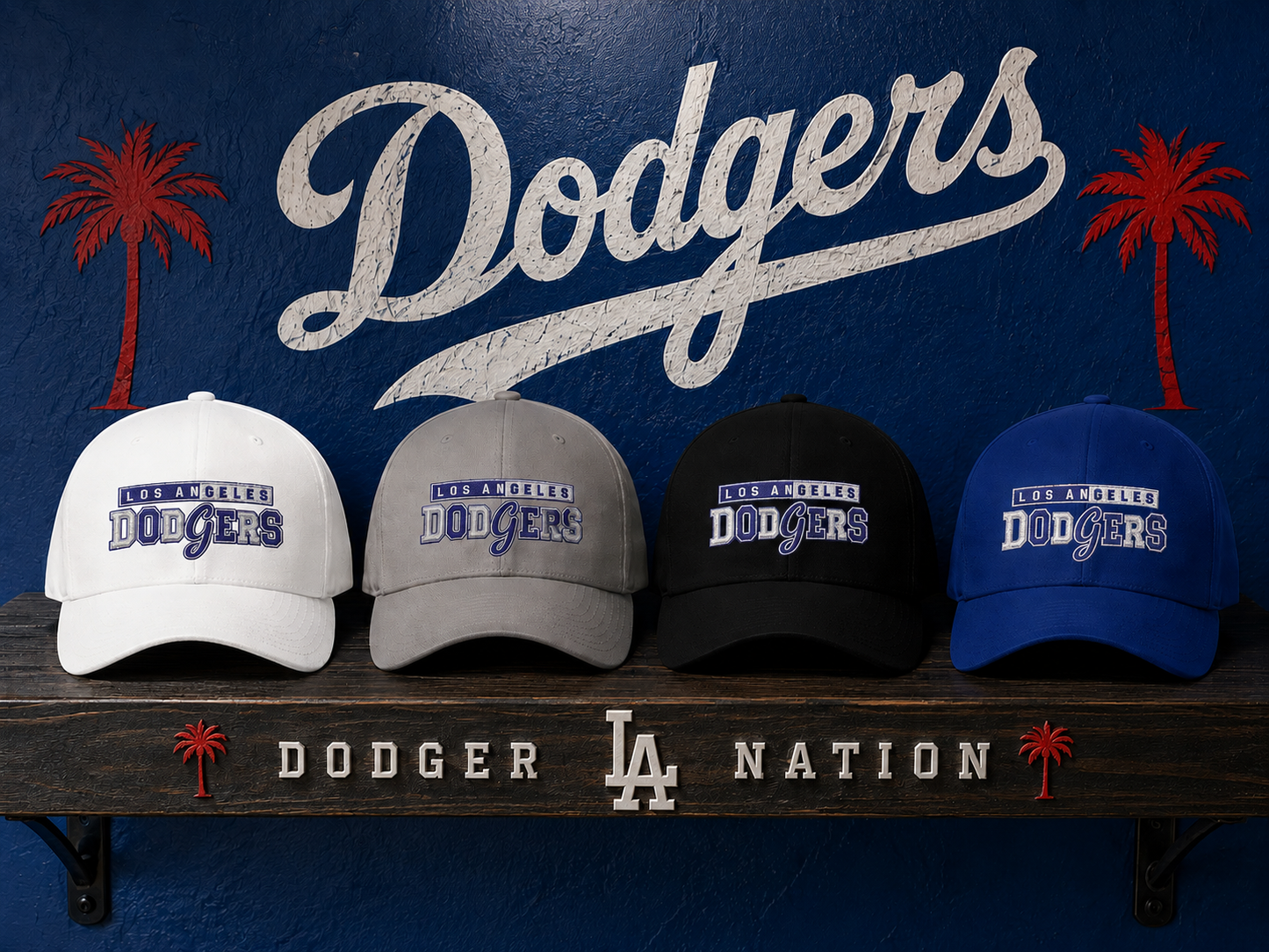 Los Angeles Dodgers Mixed Letters Embroidered Flex Fit Cap