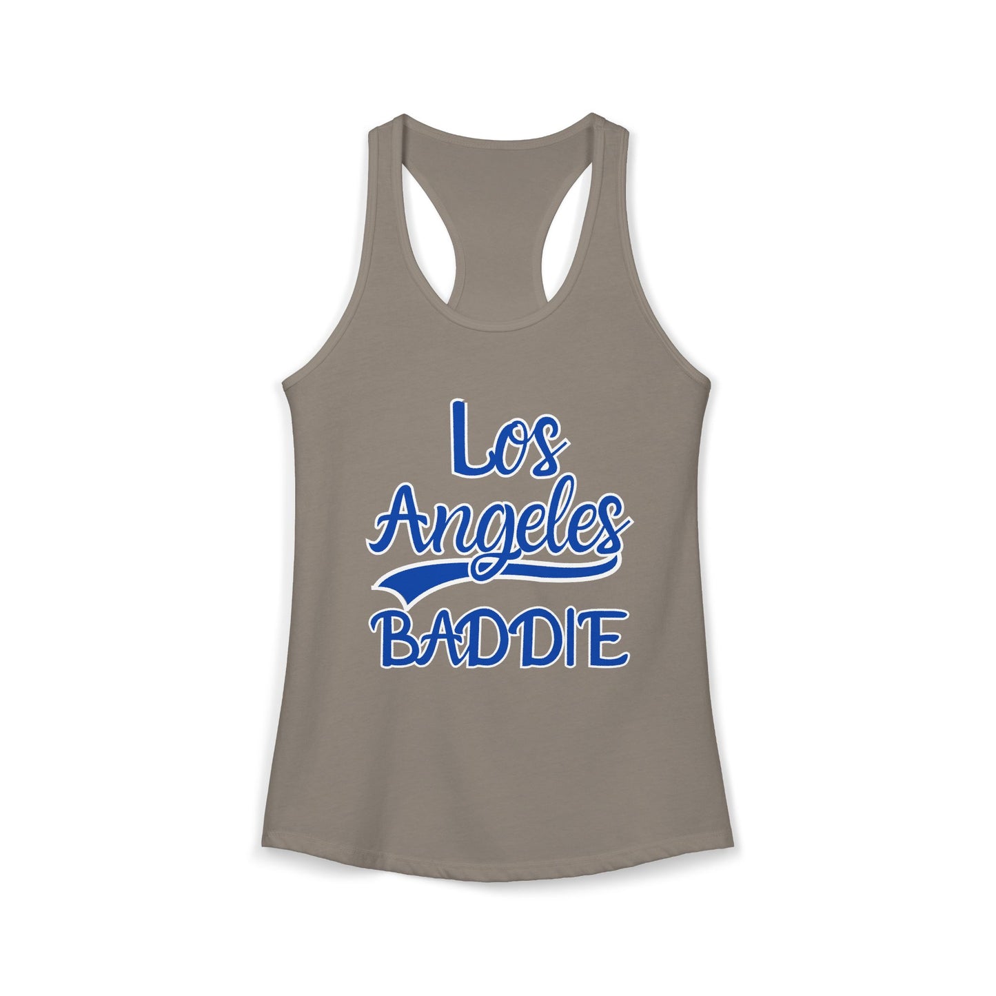 Los Angeles Baddie Racerback Tank Top, Casual Summer Wear, Trendy Workout Shirt, Gift for Fashion Lovers, California Vibes