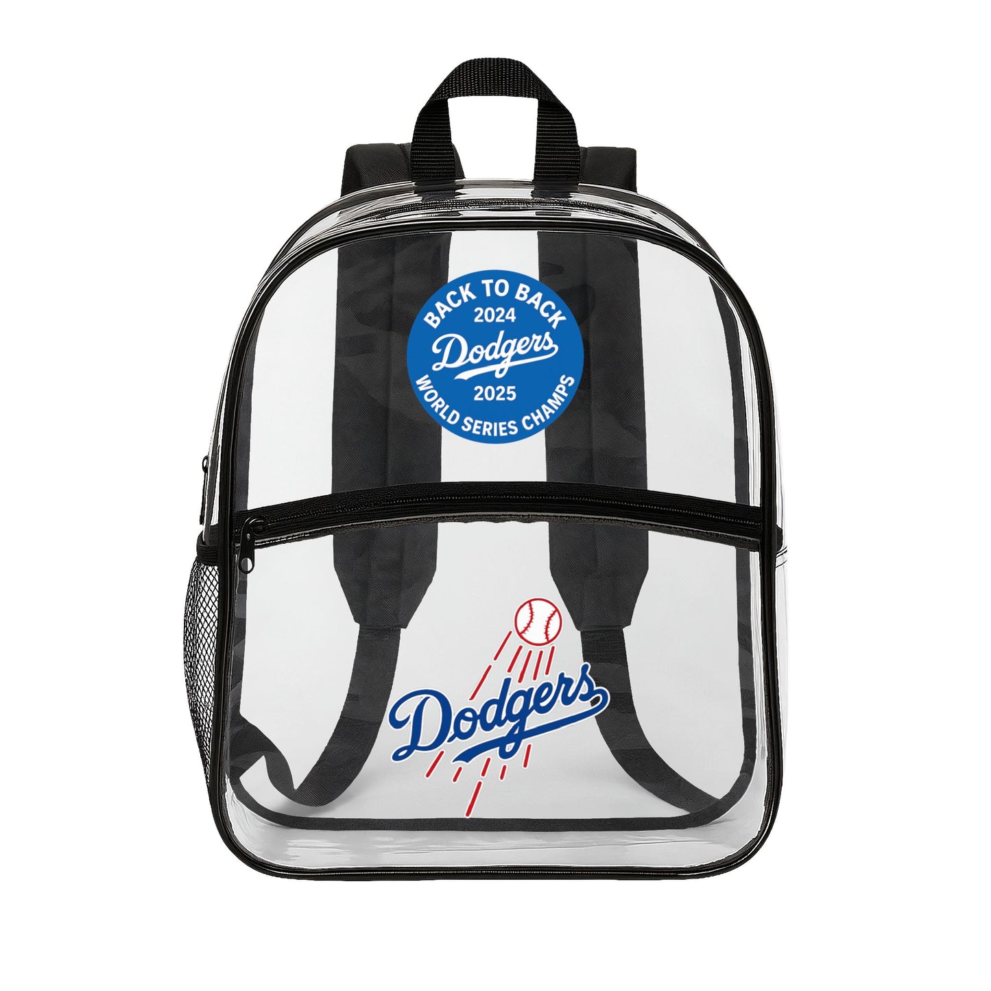 Dodgers Logo Clear Backpack | MLB Stadium Approved Transparent Bag