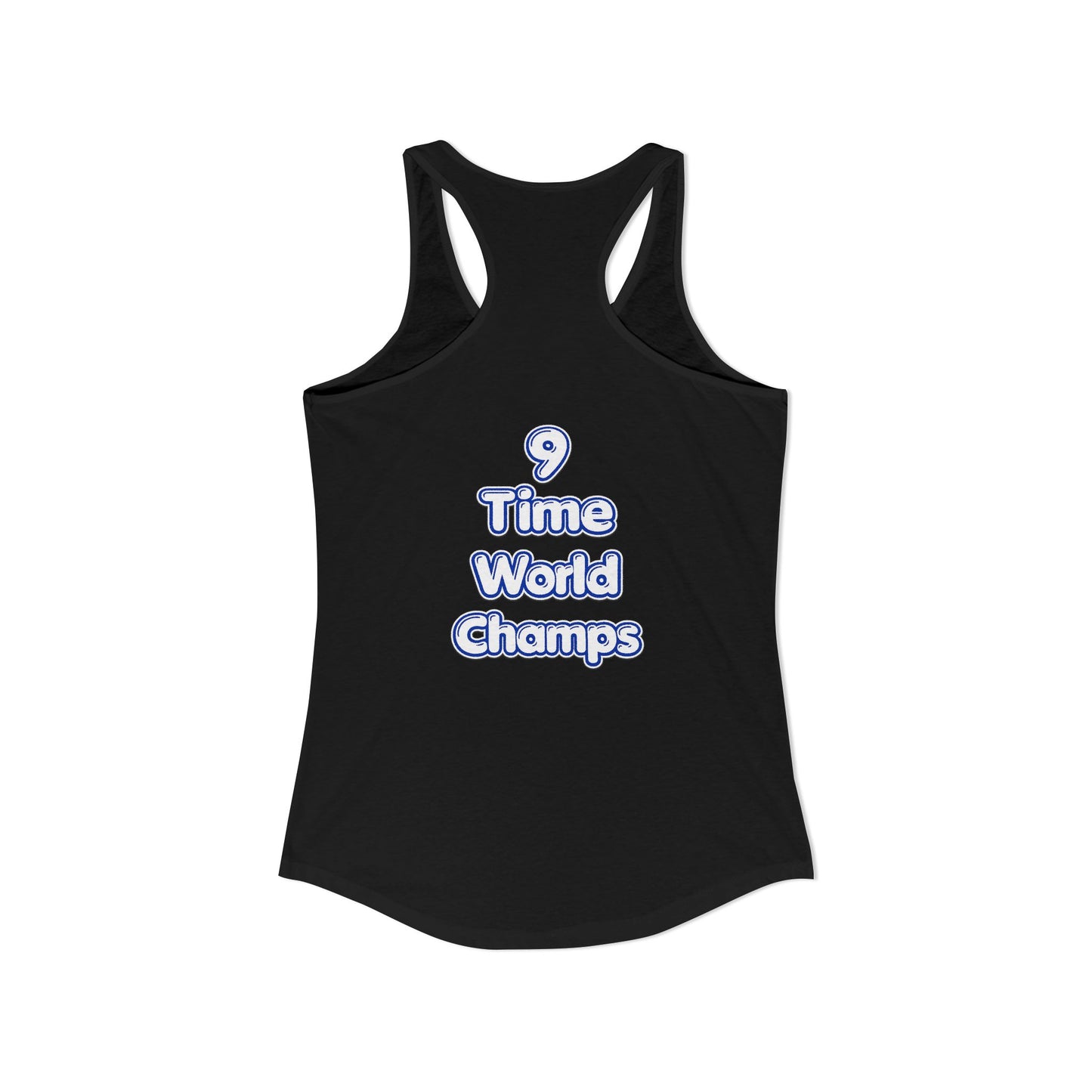 Los Angeles Dodgers Women's Ideal Racerback Tank 9 Time World Champs Back