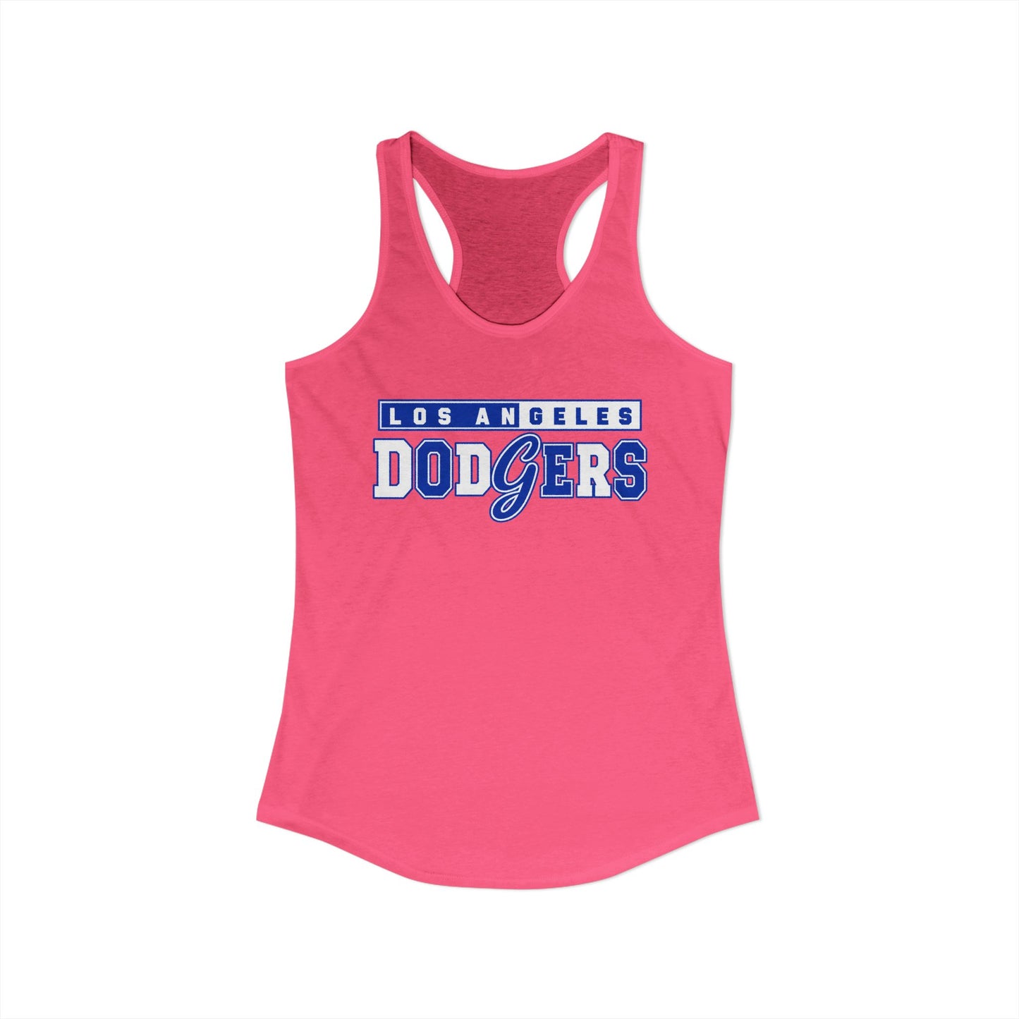 Los Angeles Dodgers Women's Ideal Racerback Tank 9 Time World Champs Back