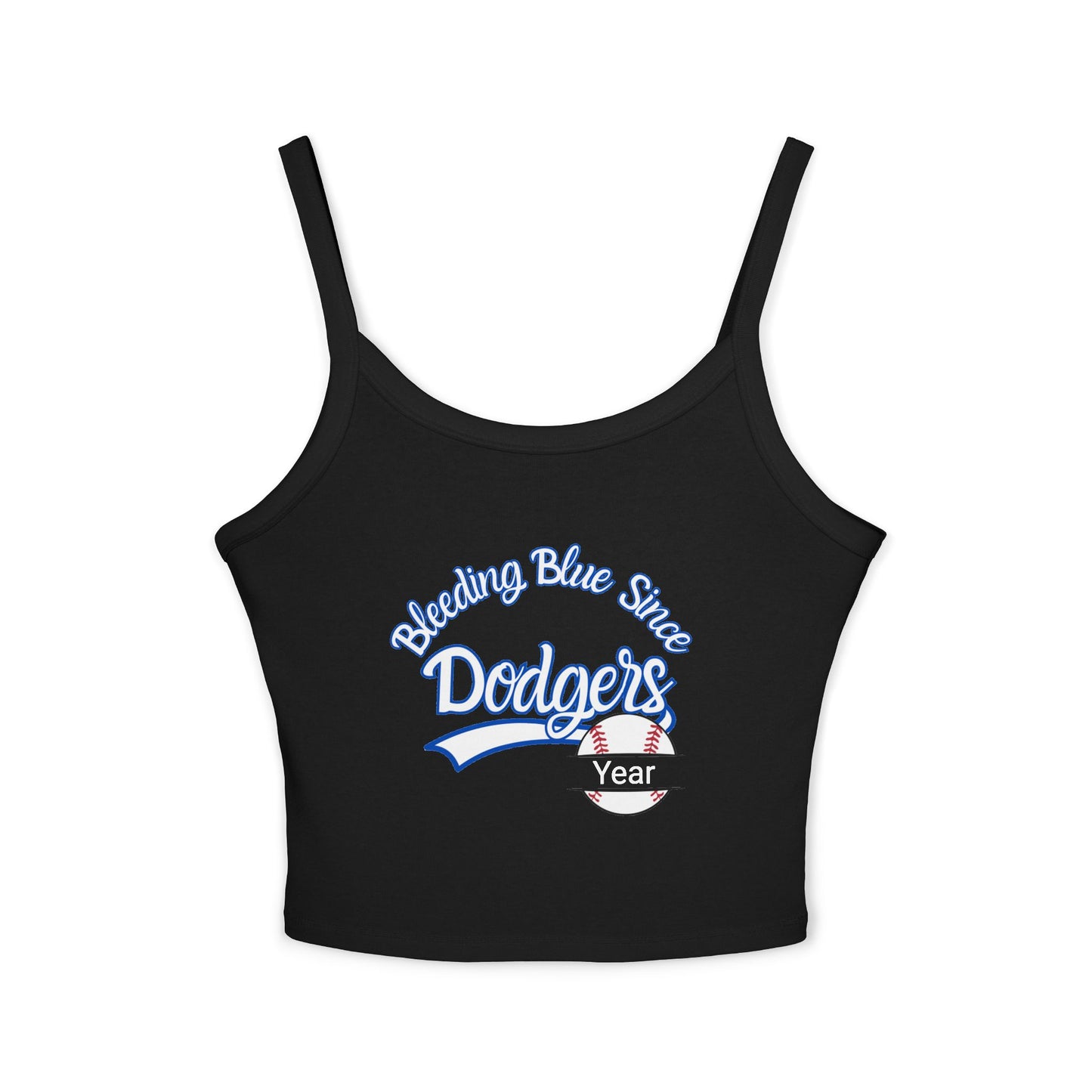 Bleeding Blue, Custom, Women's Spaghetti Strap Tank Top, Personalized Sleeveless Tank