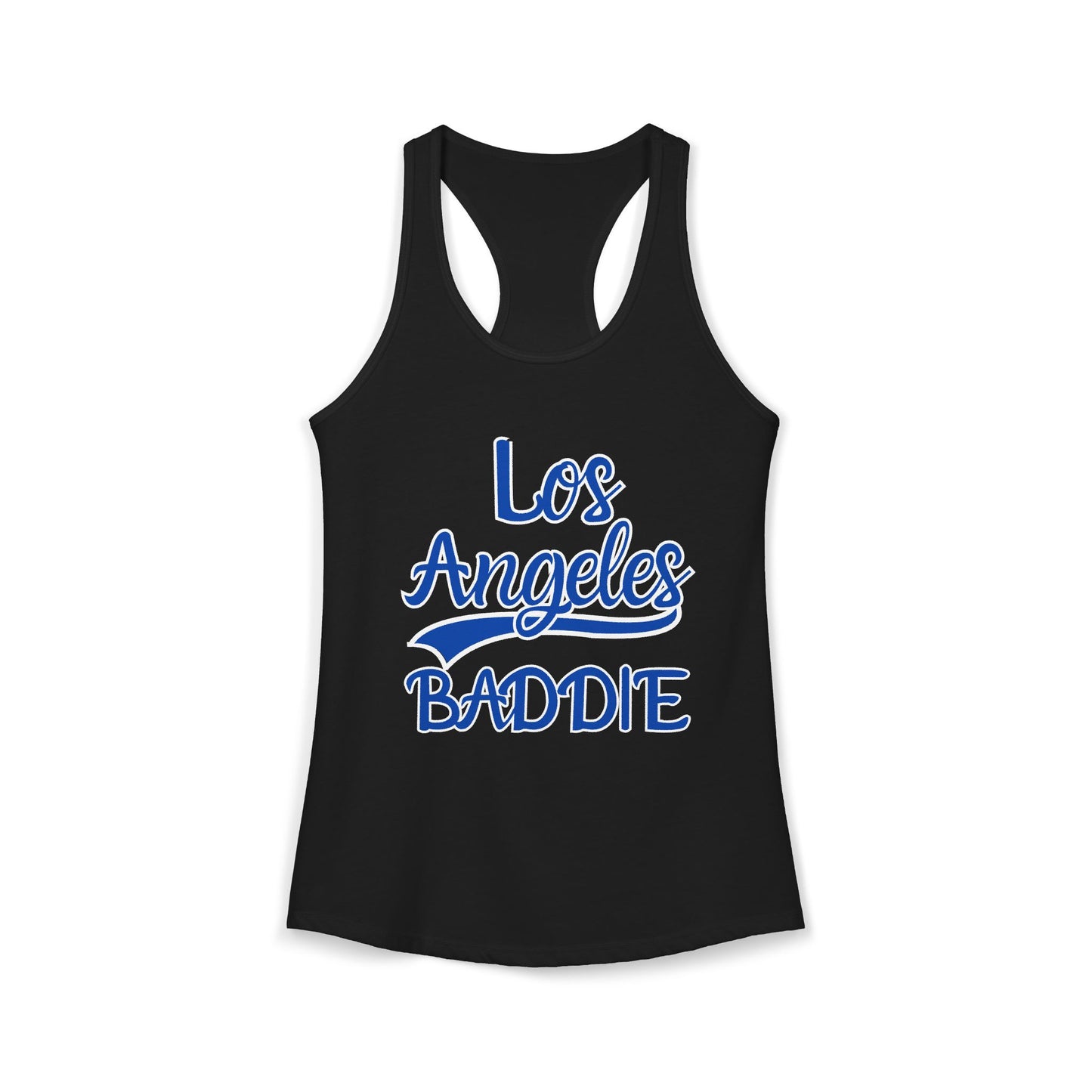 Los Angeles Baddie Racerback Tank Top, Casual Summer Wear, Trendy Workout Shirt, Gift for Fashion Lovers, California Vibes