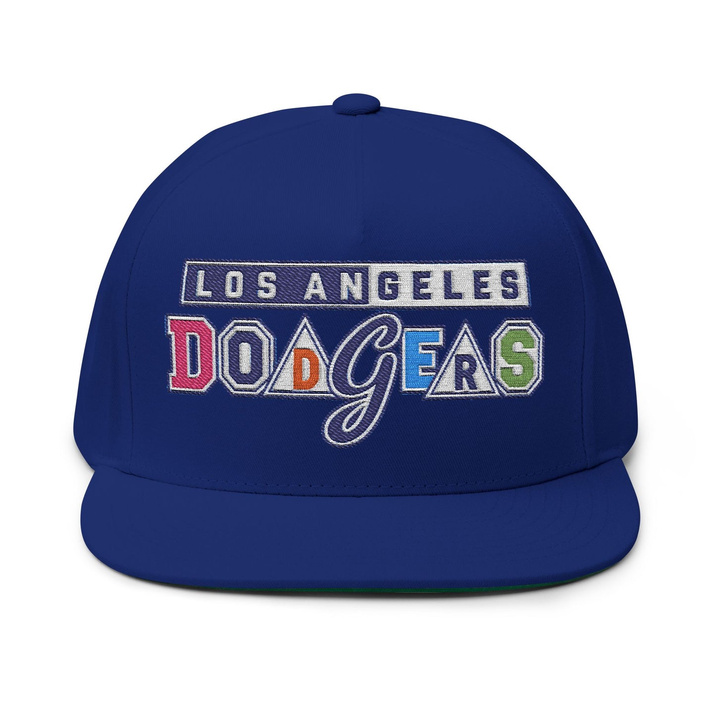 Los Angeles Dodgers Rainbow Embroidered Flat Bill Cap