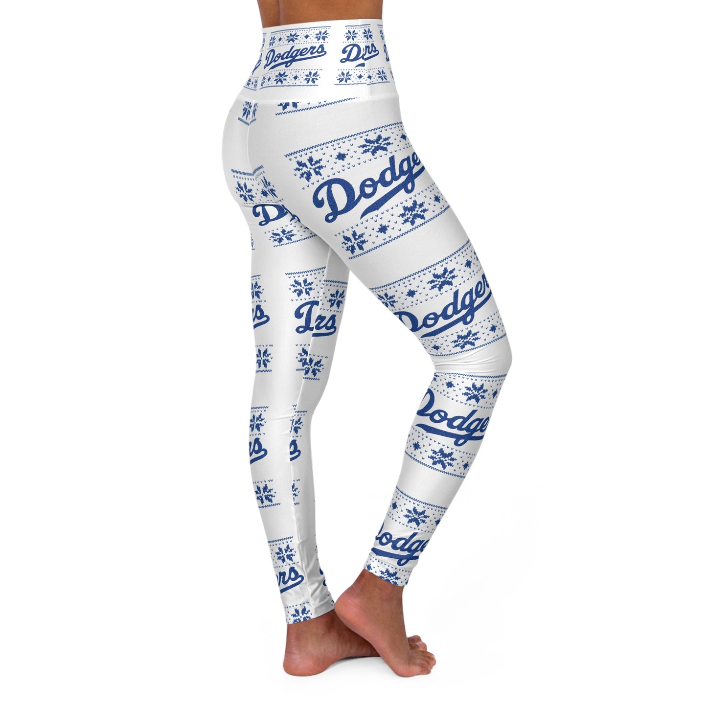 Dodgers Blue Logo Holiday Pattern High Waisted Logo Leggings