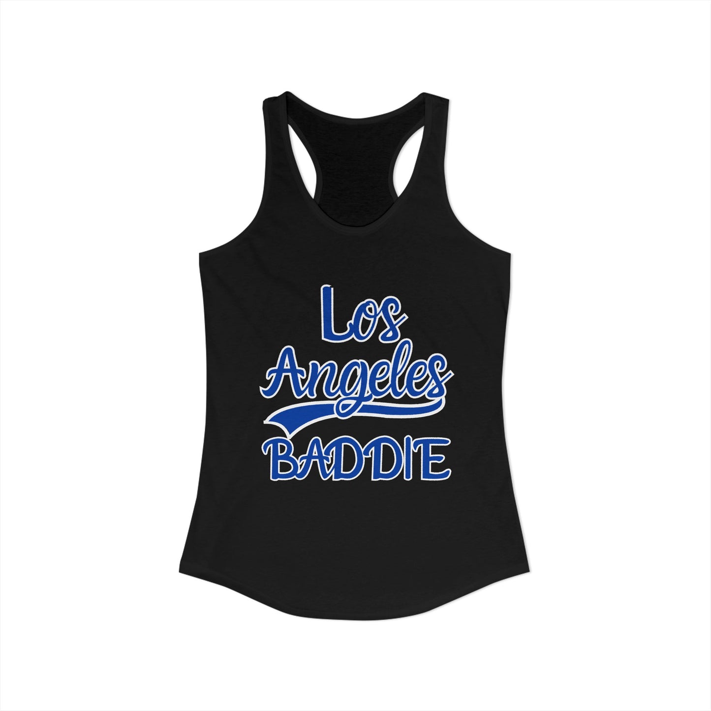 Los Angeles Baddie Racerback Tank Top, Casual Summer Wear, Trendy Workout Shirt, Gift for Fashion Lovers, California Vibes