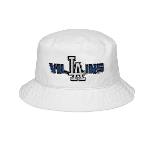 LA Villains Blue and White Stitching Embroidered Bucket Hat
