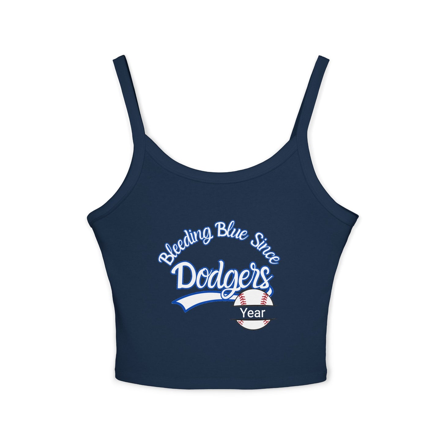 Bleeding Blue, Custom, Women's Spaghetti Strap Tank Top, Personalized Sleeveless Tank