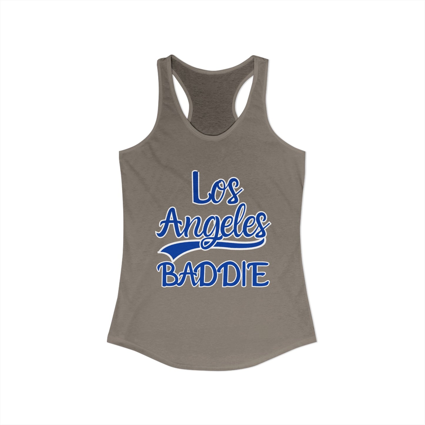 Los Angeles Baddie Racerback Tank Top, Casual Summer Wear, Trendy Workout Shirt, Gift for Fashion Lovers, California Vibes