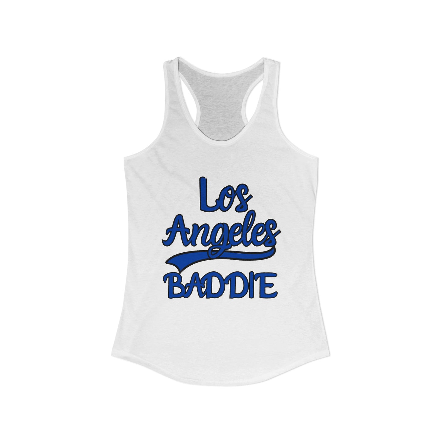 Los Angeles Baddie Racerback Tank Top, Casual Summer Wear, Trendy Workout Shirt, Gift for Fashion Lovers, California Vibes