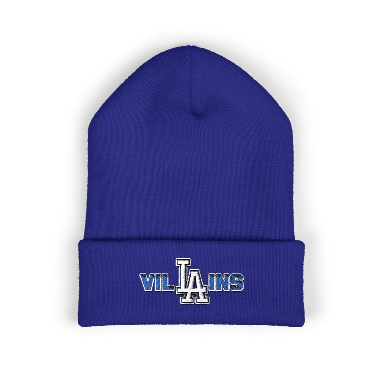 Villains Embroidered Cuffed Knit Beanie