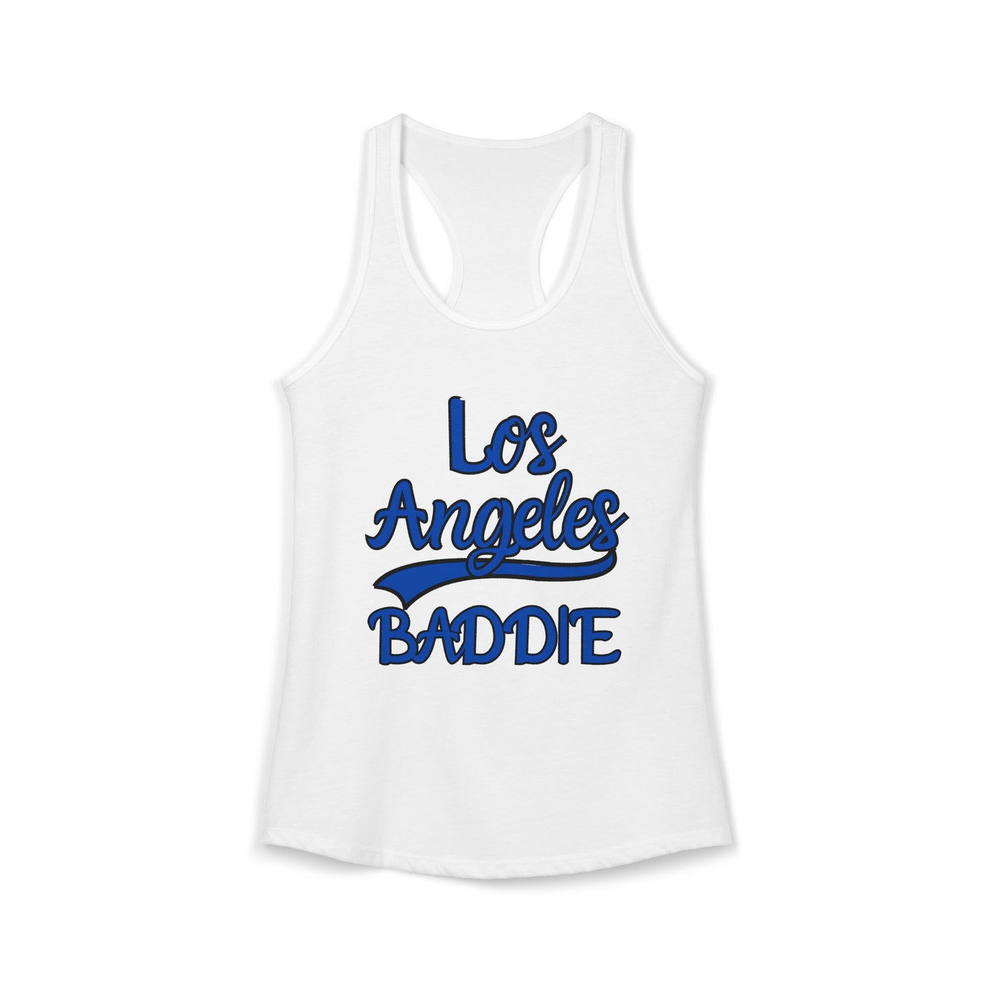 Los Angeles Baddie Racerback Tank Top, Casual Summer Wear, Trendy Workout Shirt, Gift for Fashion Lovers, California Vibes