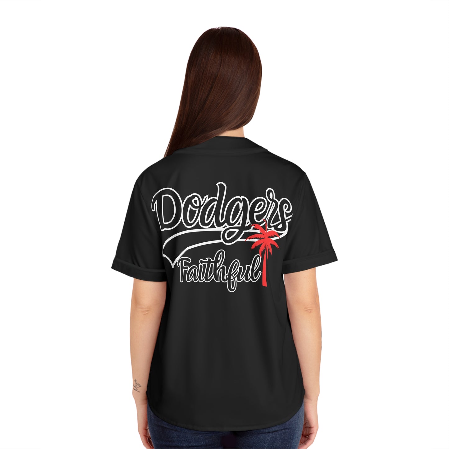 Dodgers Faithful Blackout Baseball Jersey, LA Baseball Fan Apparel, Women's Sports Shirt, Team Support Clothing