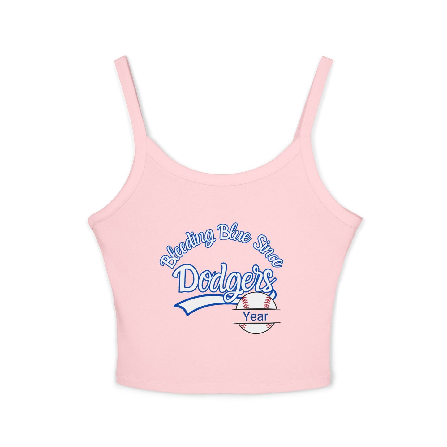 Bleeding Blue, Custom, Women's Spaghetti Strap Tank Top, Personalized Sleeveless Tank