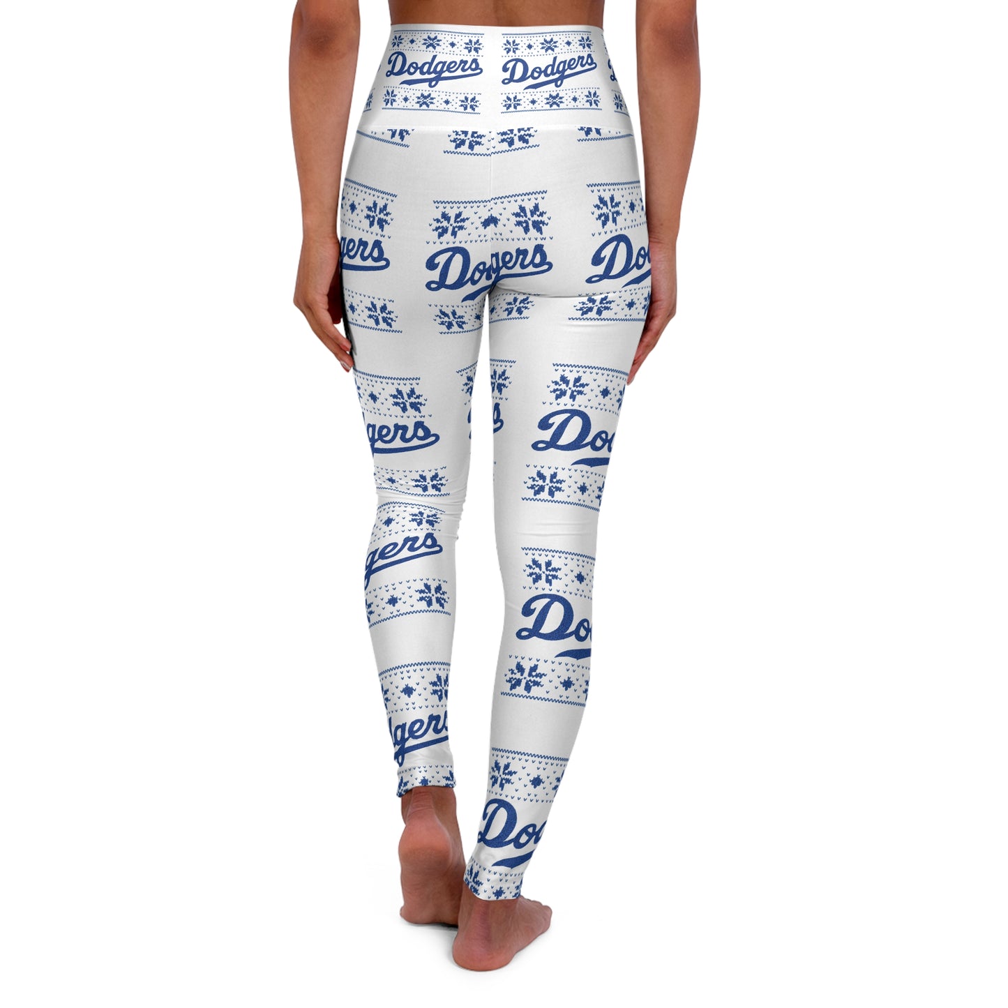 Dodgers Blue Logo Holiday Pattern High Waisted Logo Leggings