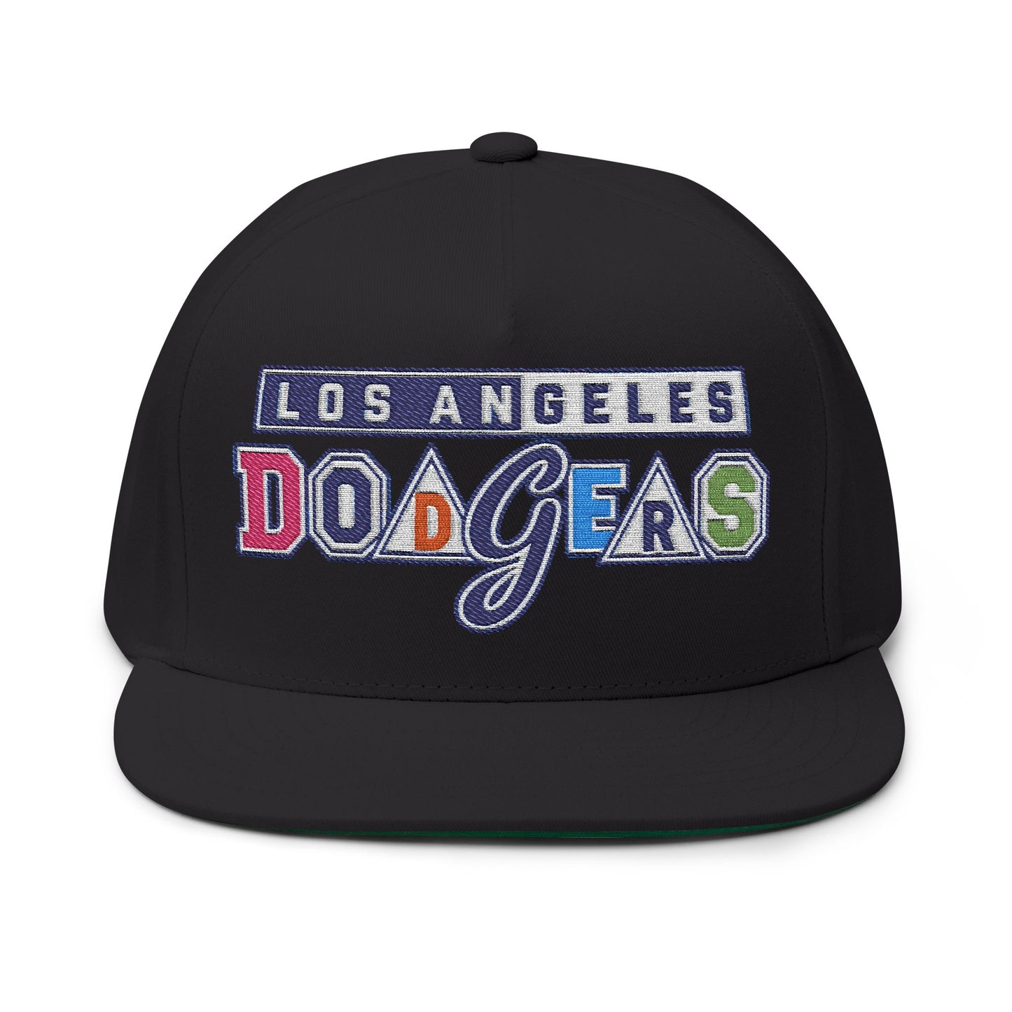 Los Angeles Dodgers Rainbow Embroidered Flat Bill Cap