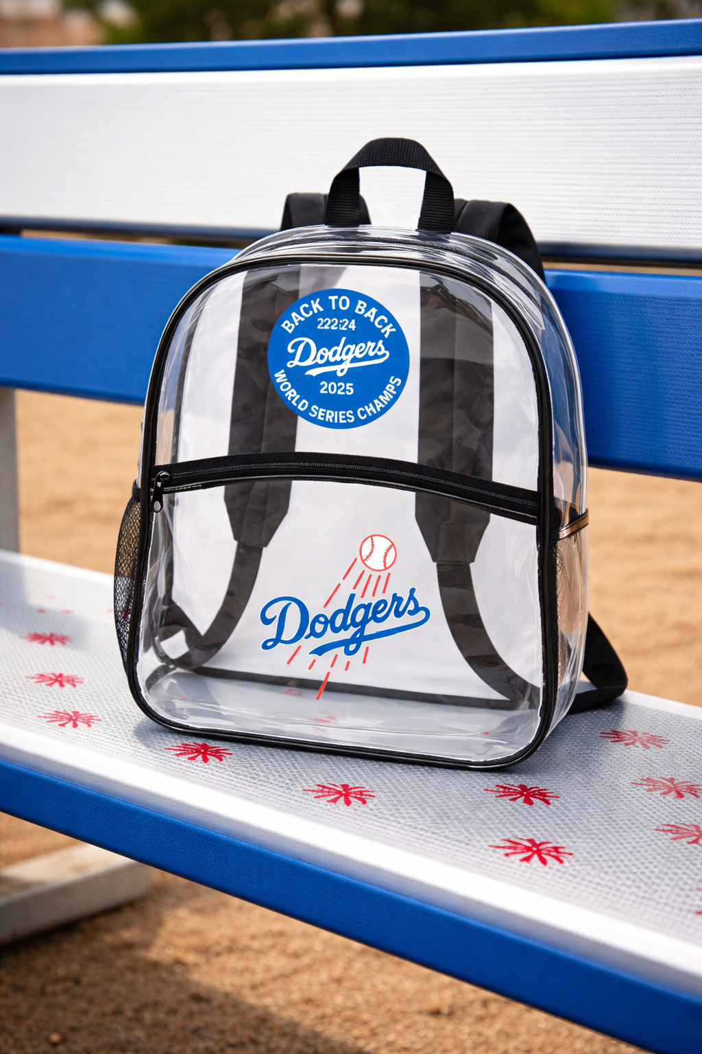Dodgers Logo Clear Backpack | MLB Stadium Approved Transparent Bag